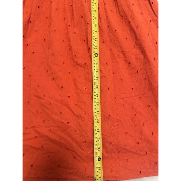 Madewell Eyelet Summertime Cami‎ Midi Dress Size M Orange - Picture 11 of 14
